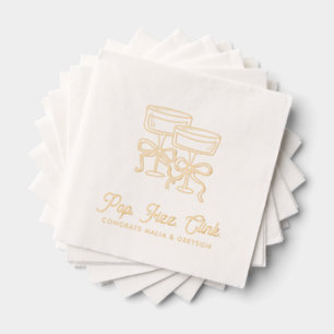 Pop Fizz Clink Personalized Engagement Napkins