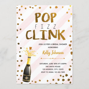 Pop fizz clink pink party invitation