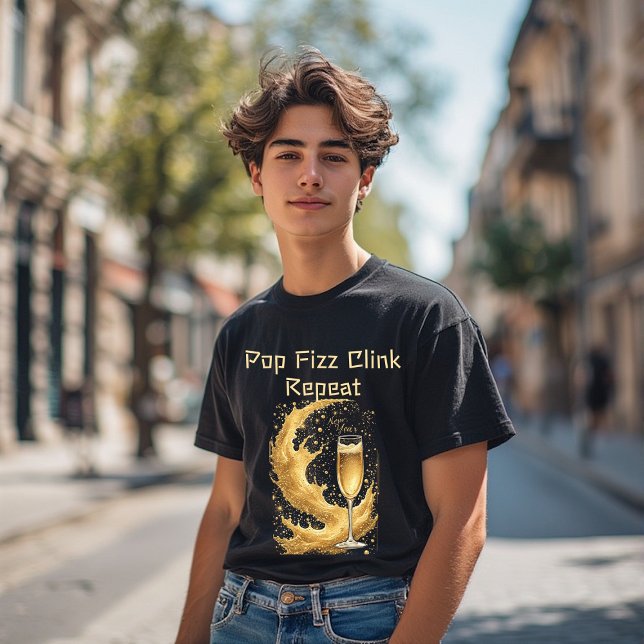 Pop Fizz Clink Repeat New Year Champagne Sparkles  Tri-Blend Shirt (Pop Fizz Clink Repeat New Year Champagne Sparkles Tri-Blend Shirt)