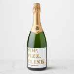 Pop Fizz Clink Sparkling Wine Labels<br><div class="desc">Pop. Fizz. Clink. Personalize your sparkling wine bottles with these modern,  customizable labels.</div>