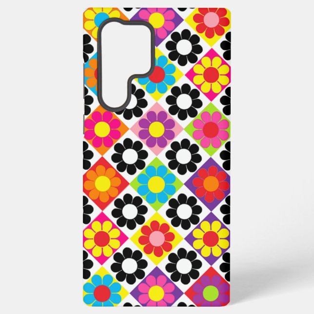 Pop Flower Power Squares Samsung Galaxy Case (Back)