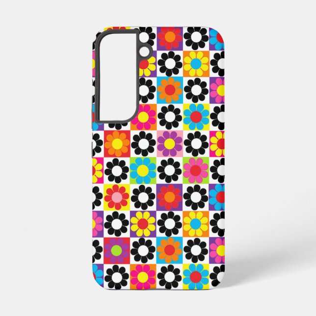 Pop Flower Power Squares Samsung Galaxy Case (Back)