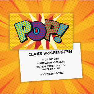 POP Fun Modern Colorful Comic Book Business Card