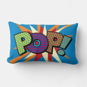 POP Fun Modern Cool Colorful Comic Book Quote Lumbar Pillow
