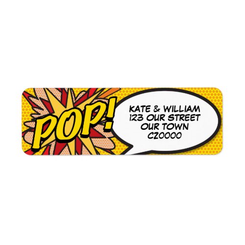 POP Fun Retro Comic Book Pop Art Address Label