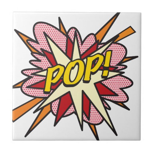 POP Fun Retro Comic Book Pop Art Ceramic Tile