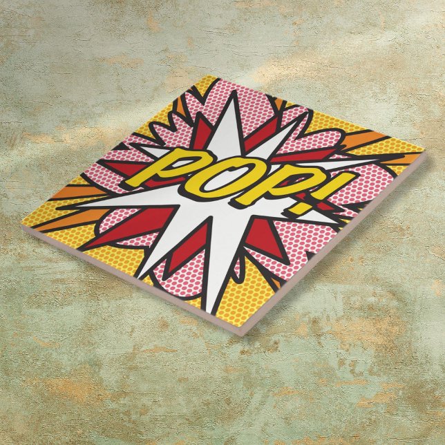 POP Fun Retro Comic Book Pop Art Ceramic Tile (POP Fun Retro Comic Book Pop Art Ceramic Tile)