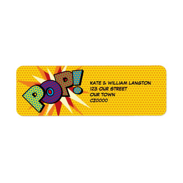 POP Fun Retro Comic Book Pop Art Label (Front)