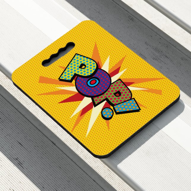 POP Fun Retro Comic Book Pop Art Seat Cushion (In Situ)