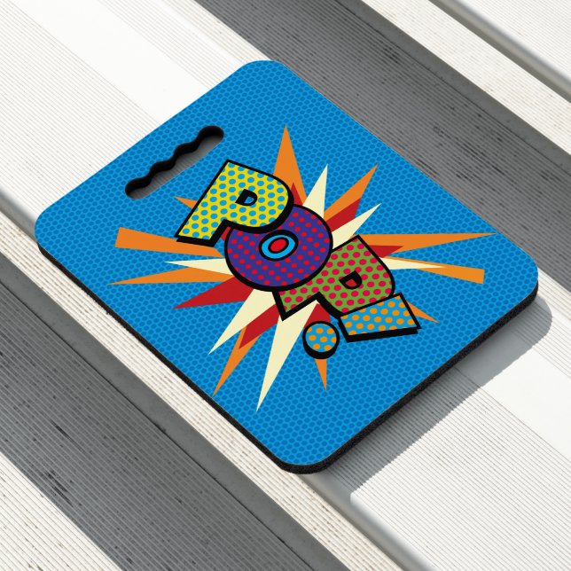 POP Fun Retro Comic Book Pop Art Seat Cushion (In Situ)