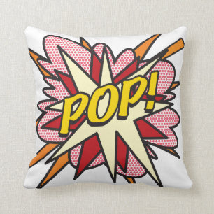 POP Fun Retro Comic Book Pop Art Throw Pillow