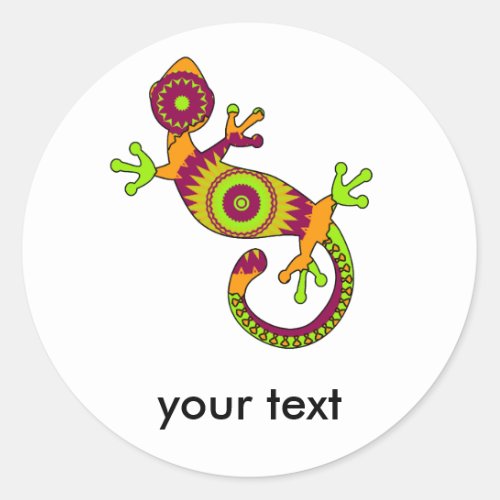 pop gecko classic round sticker