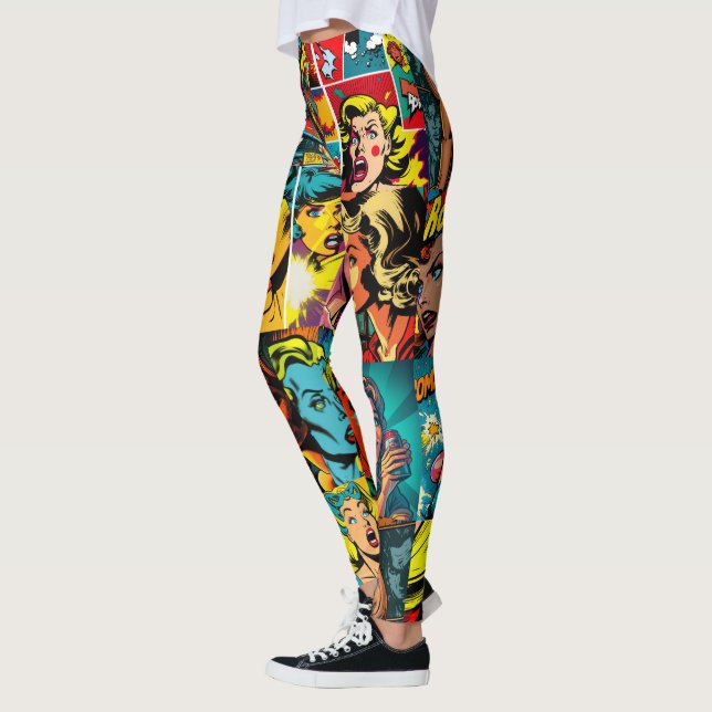 Pop Girl Art Comic Leggings 3 - Cool (Left)