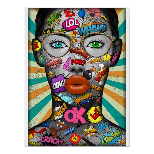 Pop Girl _ Comic Book _ Graffiti Retro Pop Art Poster