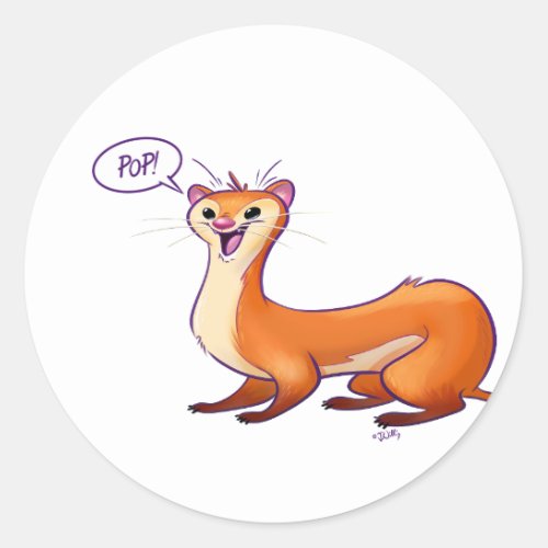 POP GOES THE WEASEL by Jeff Willis Art Classic Round Sticker