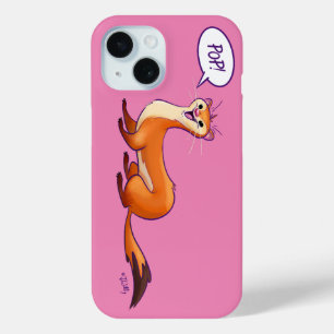 POP GOES THE WEASEL - PINK by Jeff Willis Art iPhone 15 Case