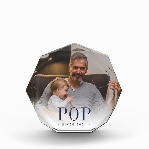 Pop Grandpa Year Established Photo Block