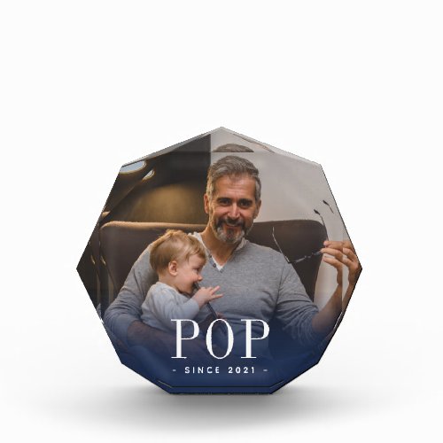 Pop Grandpa Year Established Photo Block