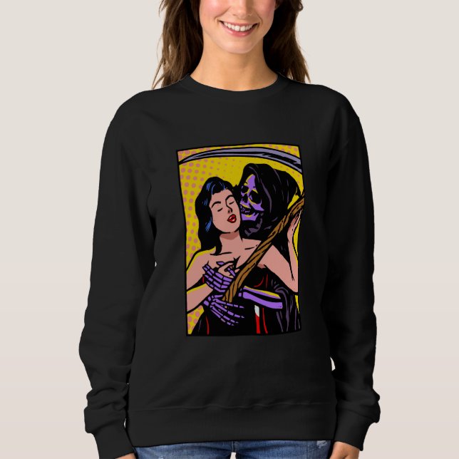 Pop Grim Reaper Death Soul Collector Scythe Hallow Sweatshirt (Front)