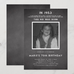 Pop History Photo Birthday Party Invitation