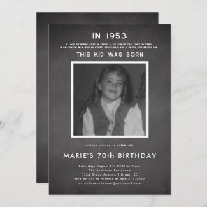Pop History | Photo Birthday Party Invitation