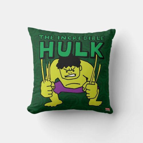 Pop Hulk with Logo Throw Pillow