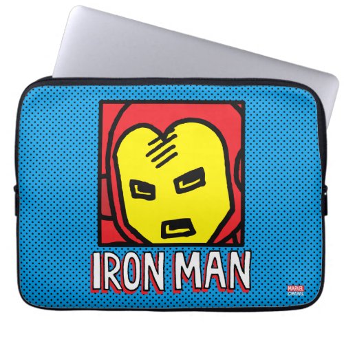 Pop Iron Man Character Block with Logo Laptop Sleeve