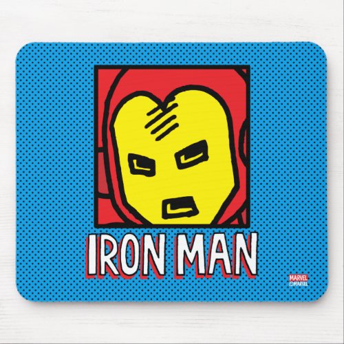 Pop Iron Man Character Block with Logo Mouse Pad