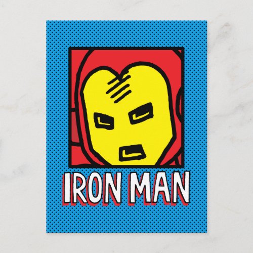 Pop Iron Man Character Block with Logo Postcard