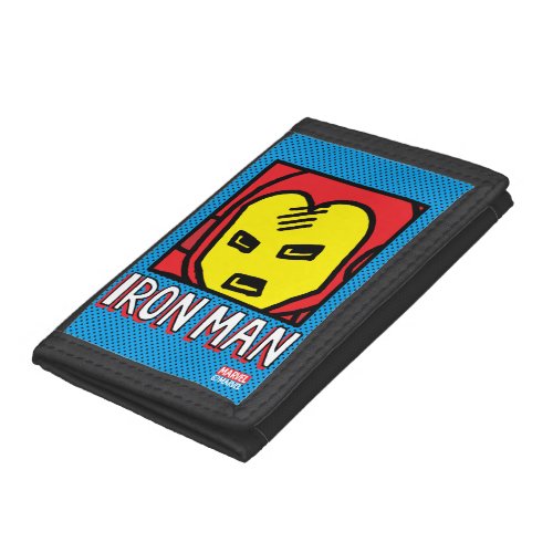 Pop Iron Man Character Block with Logo Trifold Wallet