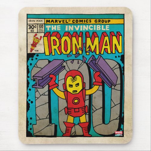 Pop Iron Man Comic Cover 100 Mouse Pad