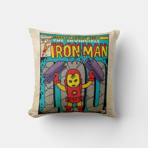 Pop Iron Man Comic Cover 100 Throw Pillow