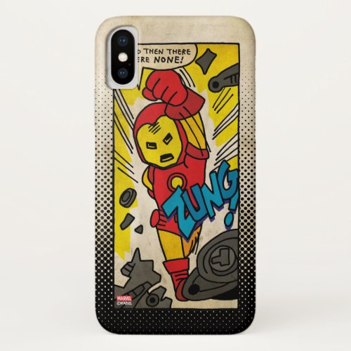 Pop Iron Man Comic Strip iPhone X Case