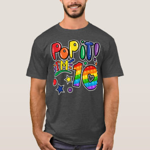 Pop It 10th Birthday Girls Boys 10 Years Old Fidge T-Shirt