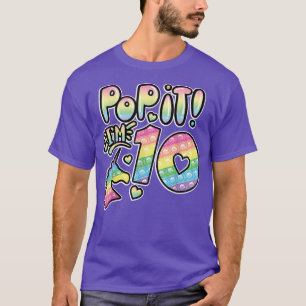 Pop It 10th Birthday Girls Boys 10 Years Old Fidge T-Shirt