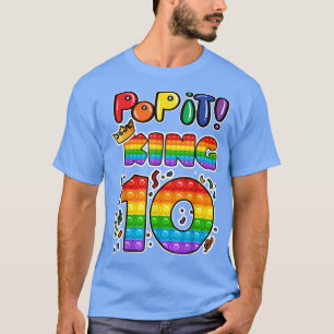 Pop It 10th Birthday king 10 Years Old boy Fidget  T-Shirt