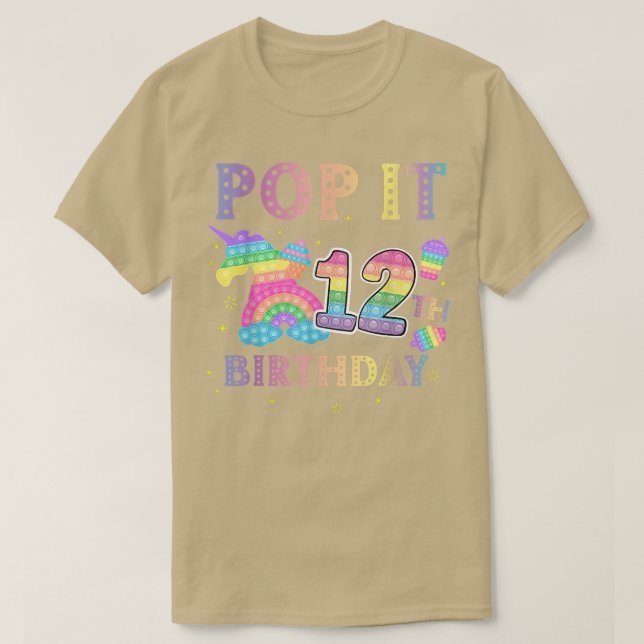 pop it 12th birthday 12 year popping party for gir T-Shirt (Design Front)