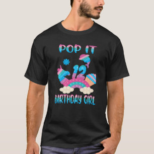 Pop It 12th Years Birthday Girl Fidget Toy Birthda T-Shirt