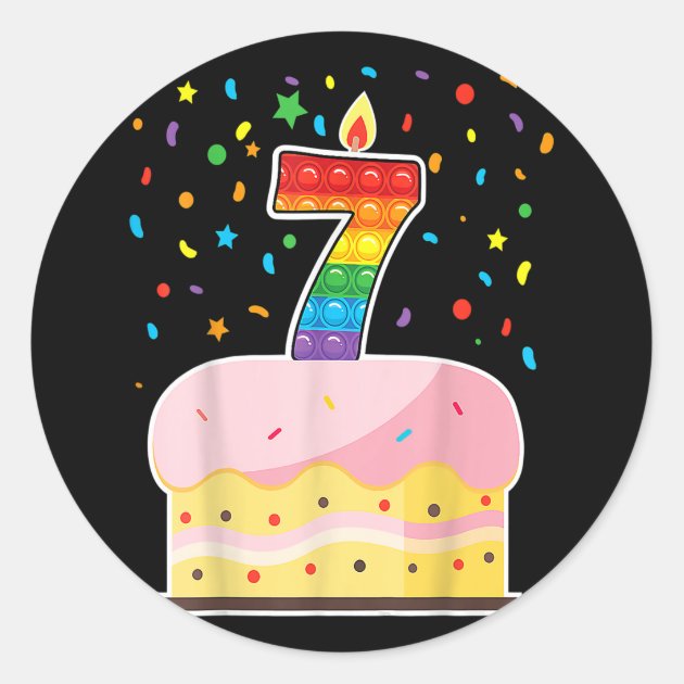 Birthday Cake Image For 7 Years Old Stock Illustration - Download Image Now  - Cake, Candle, Number 7 - iStock