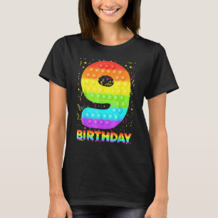 Pop It 9th Birthday Girls Boys 9 Years Old Fidget T-Shirt