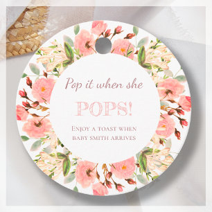Pop it!   Baby Shower Champagne Favor Tags