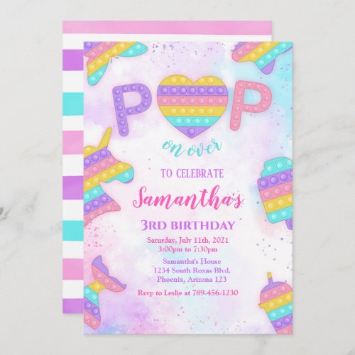 Pop It Birthday Invitation