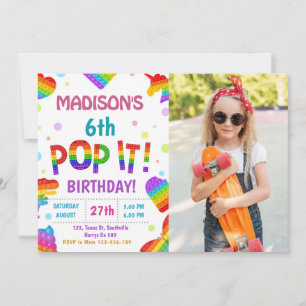 Pop It Birthday  Invitation