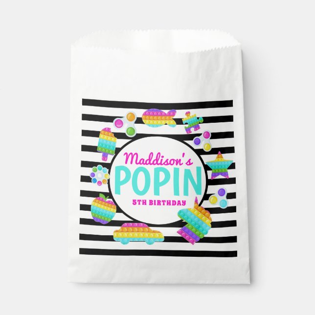Pop It Birthday Invitation, Pop Fidget Invitation, Favor Bag (Front)
