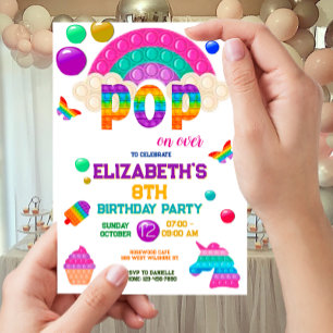 Pop It Birthday Invitation, Pop It Party Invitation