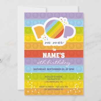 Pop It Birthday Party Invitation by mypartydesign at Zazzle