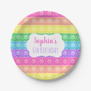 Pop It Birthday Party Paper Plate  Girl Birthday Paper Plates by PuggyPrints at Zazzle