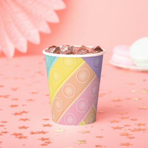 Pop It Birthday Party Rainbow Pastel Fidget Toy  Paper Cups