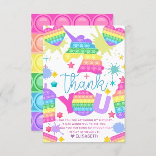 Pop It Birthday Personalized Thank You Card