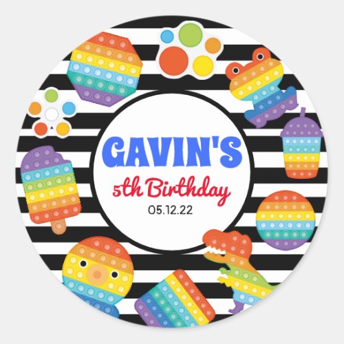 Pop It Birthday Sticker Fidget Birthday Sticker